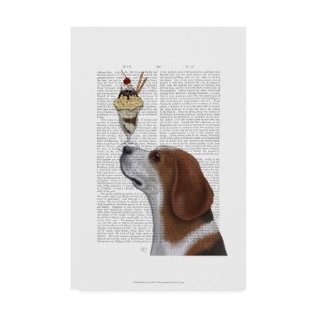 Fab Funky 'Beagle Ice Cream Text' Canvas Art,30x47